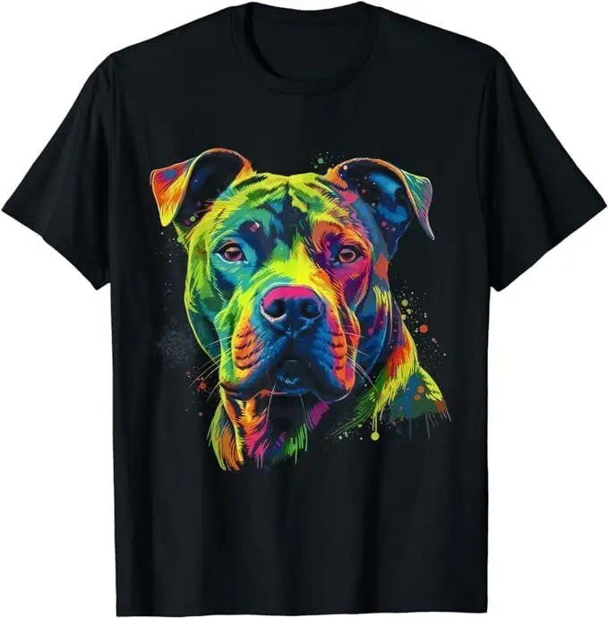 NEW LIMITED Pit Bull Mom Dog Lover Colorful Artistic Pitbull Owner T-Shirt S-5XL