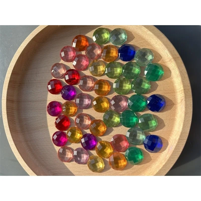 Acrylic Gem Stones Light Transmission Toys Building See Through Rainbow Blocks for Kids Open Play