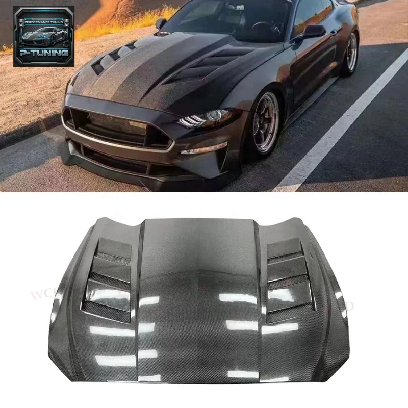 

AC Style Car Parts for Ford Mustang 2015-2017 Real Carbon Fiber Body Kits Front Engine Hoods Cover