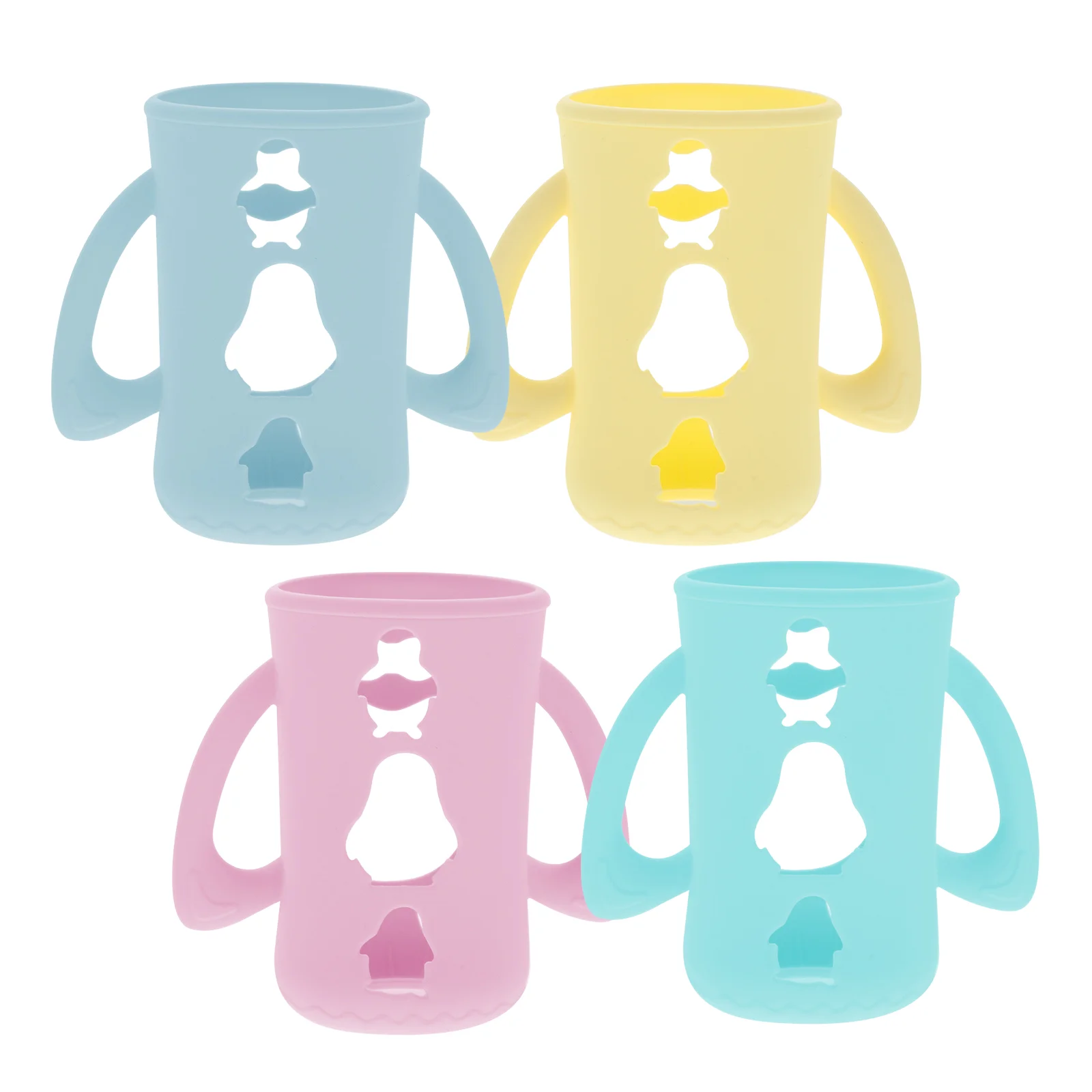 4 Pcs Baby Bottle Protector Bottles Ornament Sleeve Cover Silica Gel Case Boy Accessory