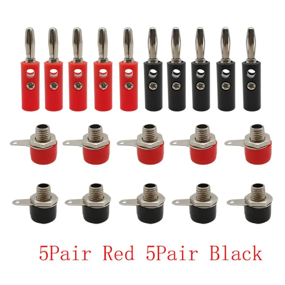 

Male and Female 4mm Banana Plug Panel Mount Adapter 4mm Banana Socket Safety Terminal Connector 4mm Banana Connector