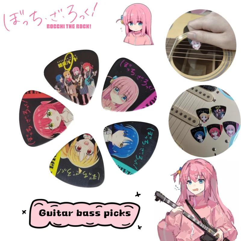 Bocchi Batu! ‌   Gotoh Hitori Ijichi Nijika Kita Ikuyo Barang Anime Kartun Gadis Lucu Elektrokardiogram Gitar Bass Plectrum Hadiah