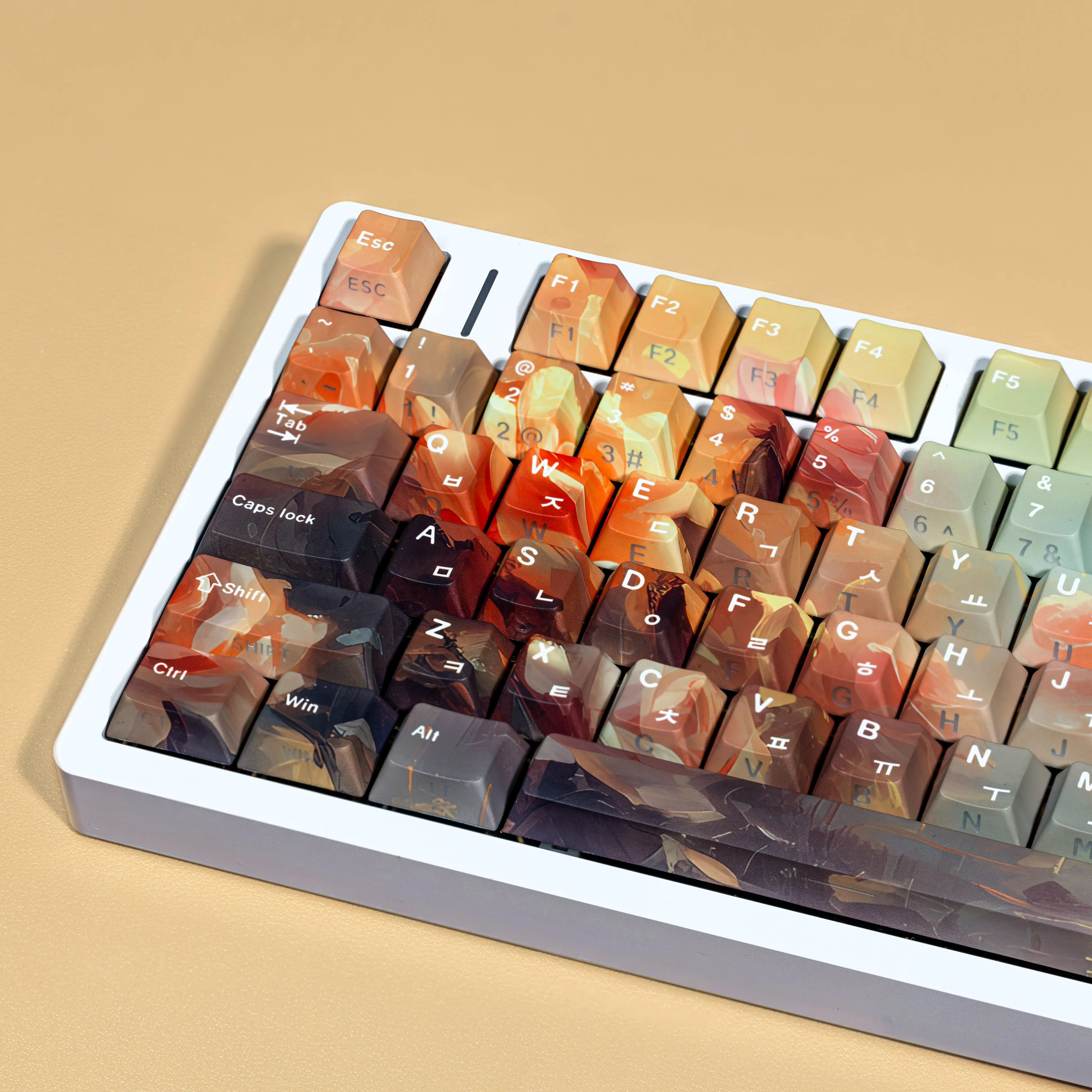 Rose Oil Painting Keycaps PBT Cherry Keycap AZERTY Spanish German Korean Russian For Mechanical Keyboard DrunkDeer Wooting
