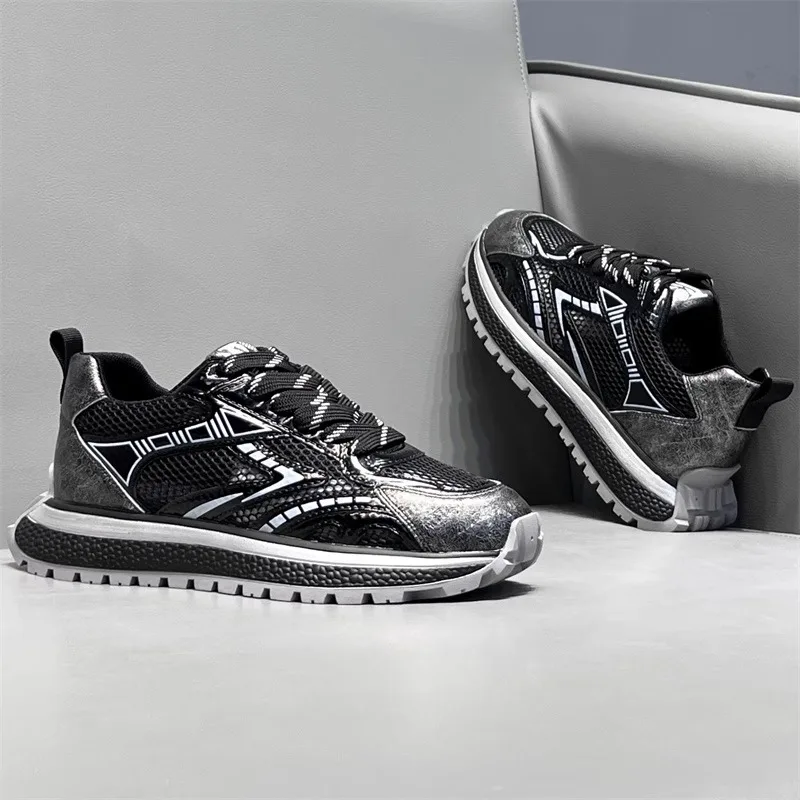 

New Outdoor Bright Color Mesh Breathable Thick Bottom Sports Casual Shoes Men's Trendy Versatile Footwear