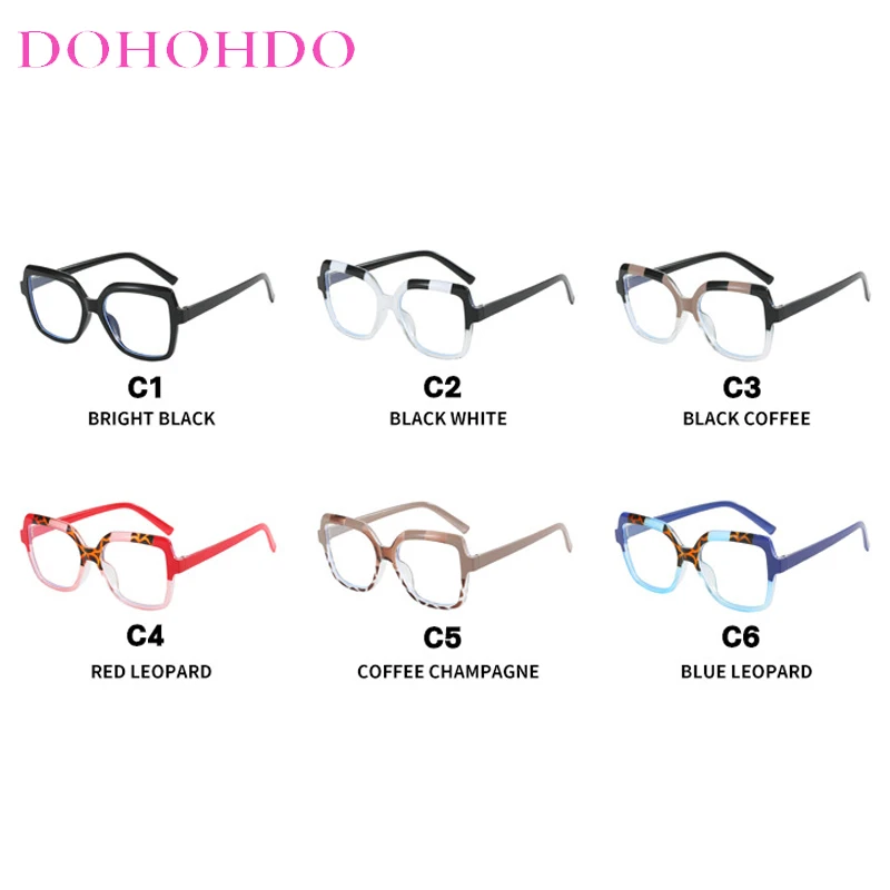 DOHOHDO 2024 New Fashion Square Glasses For Women Classic Blue Light Blocking Men Daily Life Stylish Brand Designer Eyewear Lady