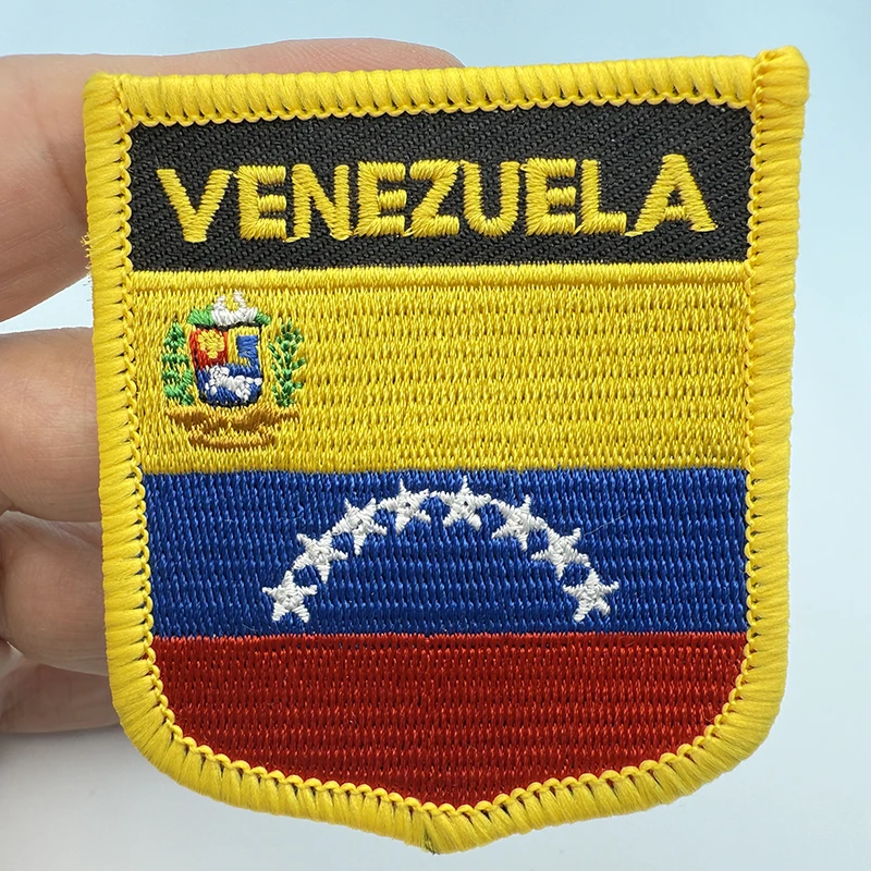 10-100PCS 7x6cm Venezuela Shild Shape Flag Embroidery Patches Iron on Saw on Transfer patches Sewing Applications for Clothes