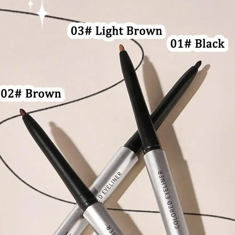 Lápiz de cejas para mujer, cepillo de cejas dos en uno, resistente al agua, sin manchas, delineador de ojos de pestañas inferiores, delineador de ojos de larga duración