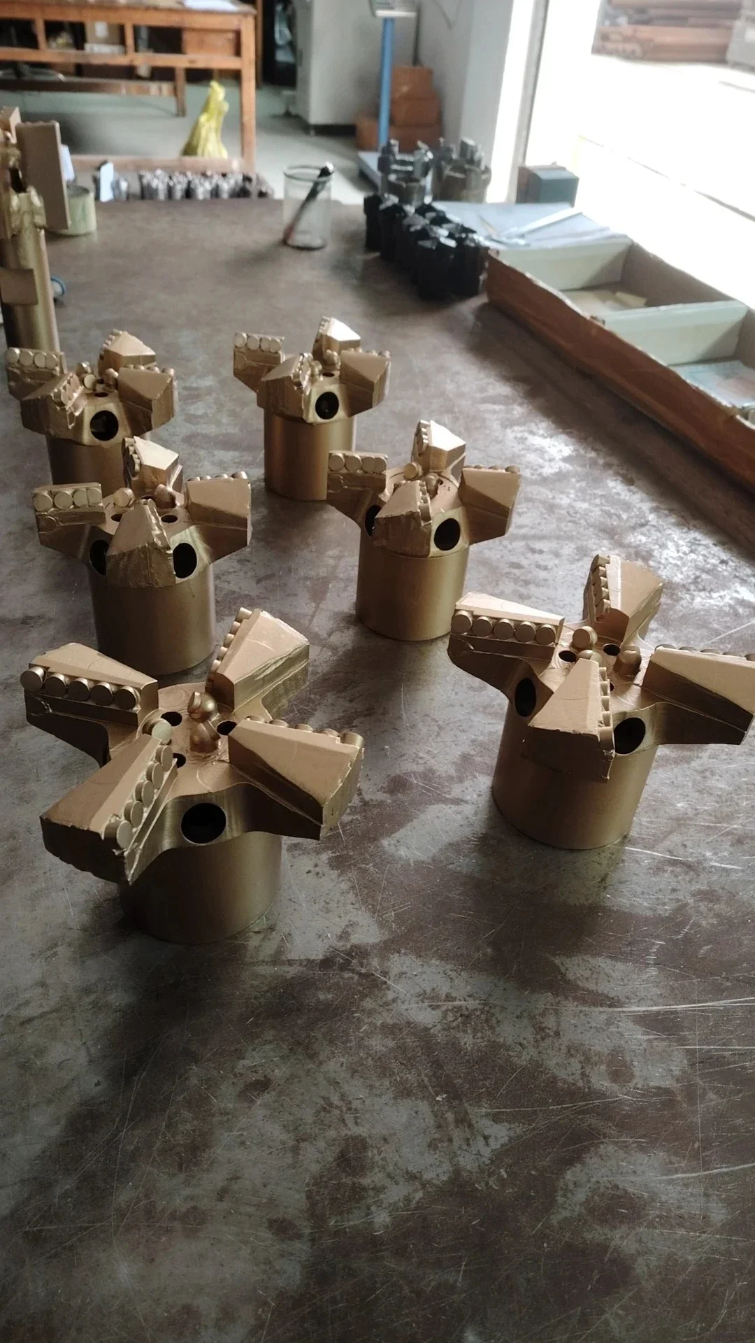 PDC Coreless Composite Water Well Drill PDC 8-inch Diamond Composite, Three Wing Coreless Concave Water Well Drill Bit