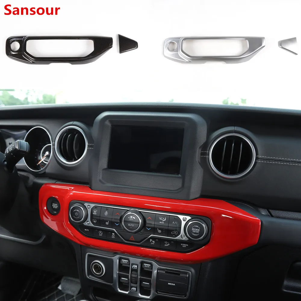 

Sansour Interior Mouldings for Jeep JL Car Center Control Air conditioning Panel Cover for Jeep Wrangler JL 2018 Car Accessories