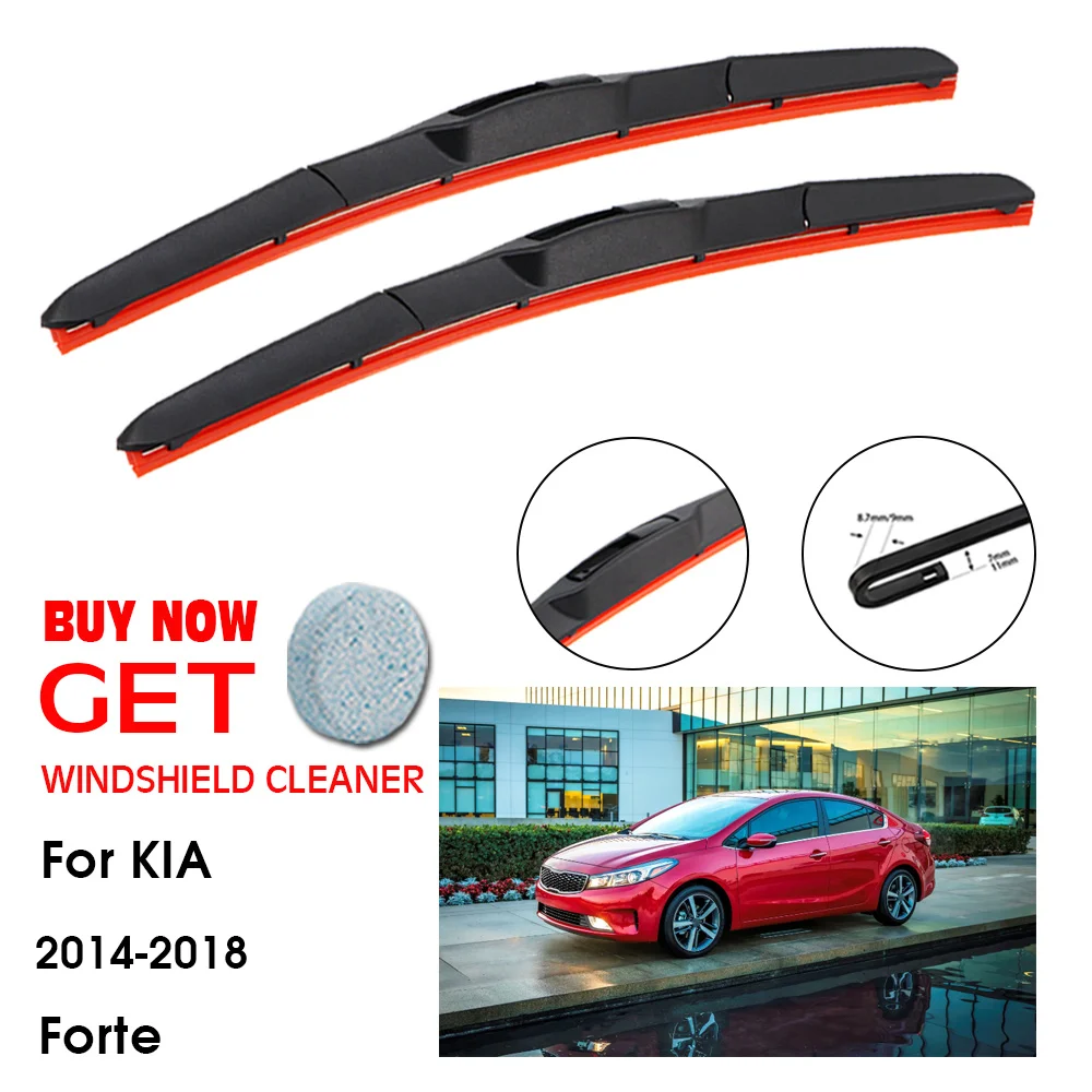 

Car Wiper For KIA Forte 26"+14" 2014-2018 Front Window Washer Windscreen Windshield Silica Gel Wiper Blades Accessorie