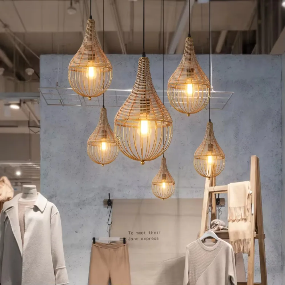 Best-selling interior home decoration farmhouse hanging design wooden bamboo chandelier modern
