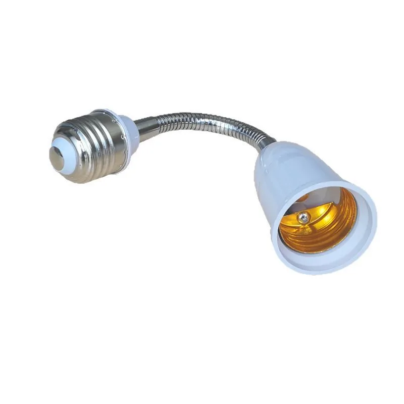 Adjustable Extension Rod E27 to E27/E14 Bulb Socket Adapter Flexible Hose Lamp Base Converter