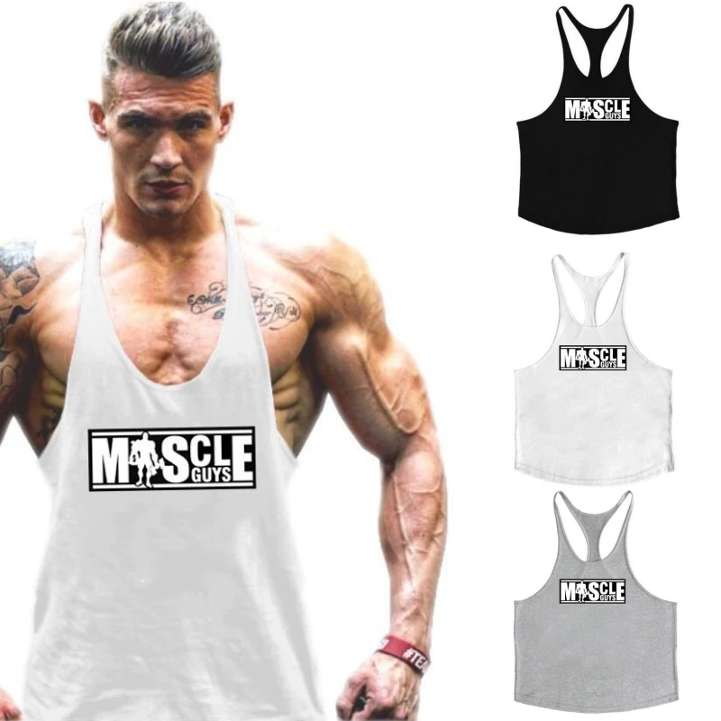 

Fine shoulder strap JUST GYM trendy brand sports fitness fine shoulder strap pure cotton vest sleeveless loose sweat vest men