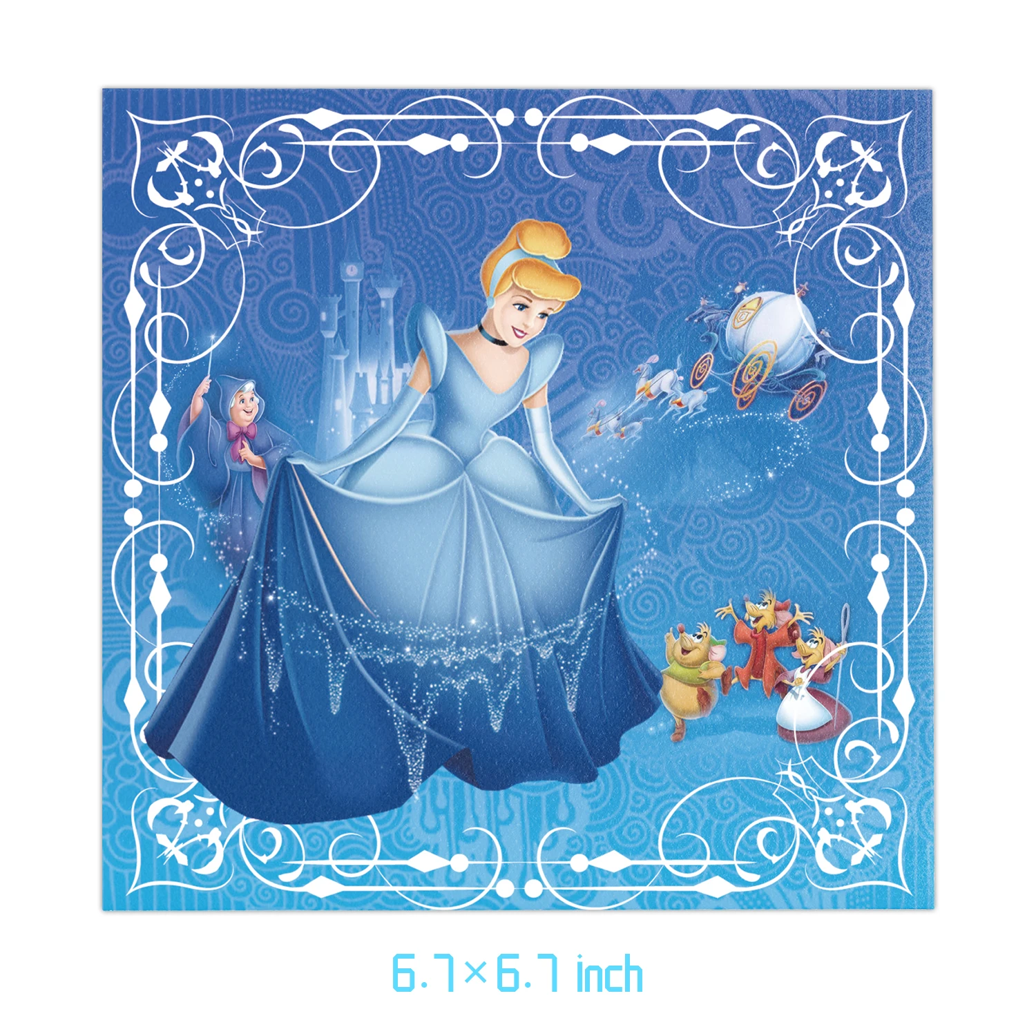 Tovagliolo di carta da tavola tessuto elegante bella decorazione Disney Princess Party Home Belle Mermaid aggrovigliato gelsomino compleanno