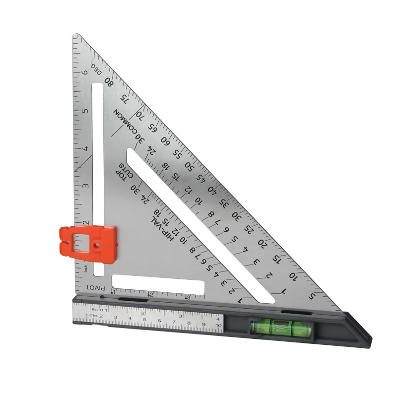 Multifunctional Triangle Drawing Ruler, Angle Measuring with Ruler, Woodworking and Decoration Tool, DIY, 7 in, 12 in