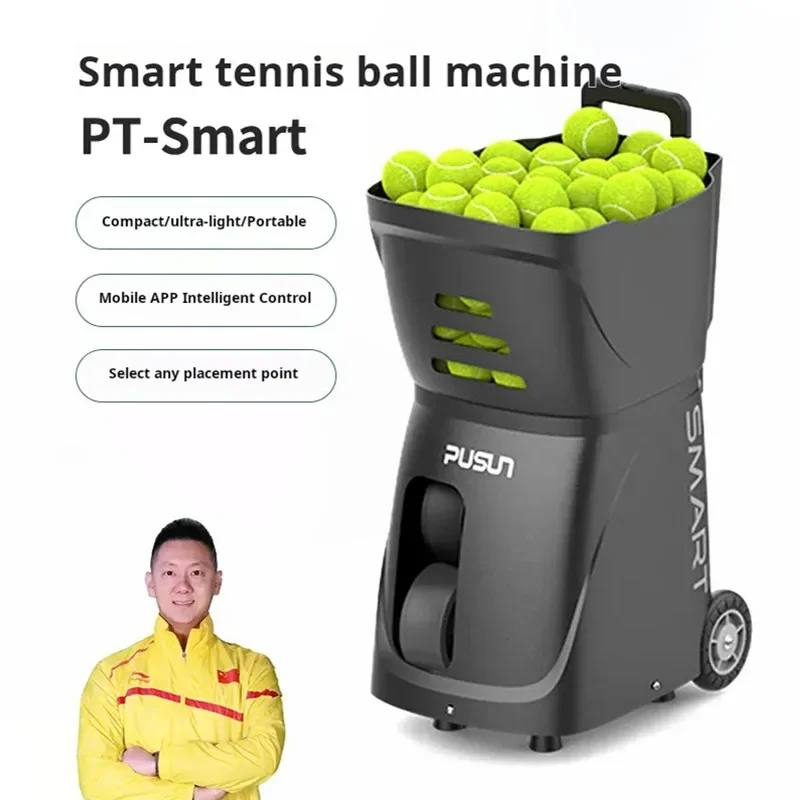 PUSUN PT-Smart Tennis Ball Serving Machine Ultralight Tennis Topspin Trainer Mobile APP and Remote Control Dual Modes