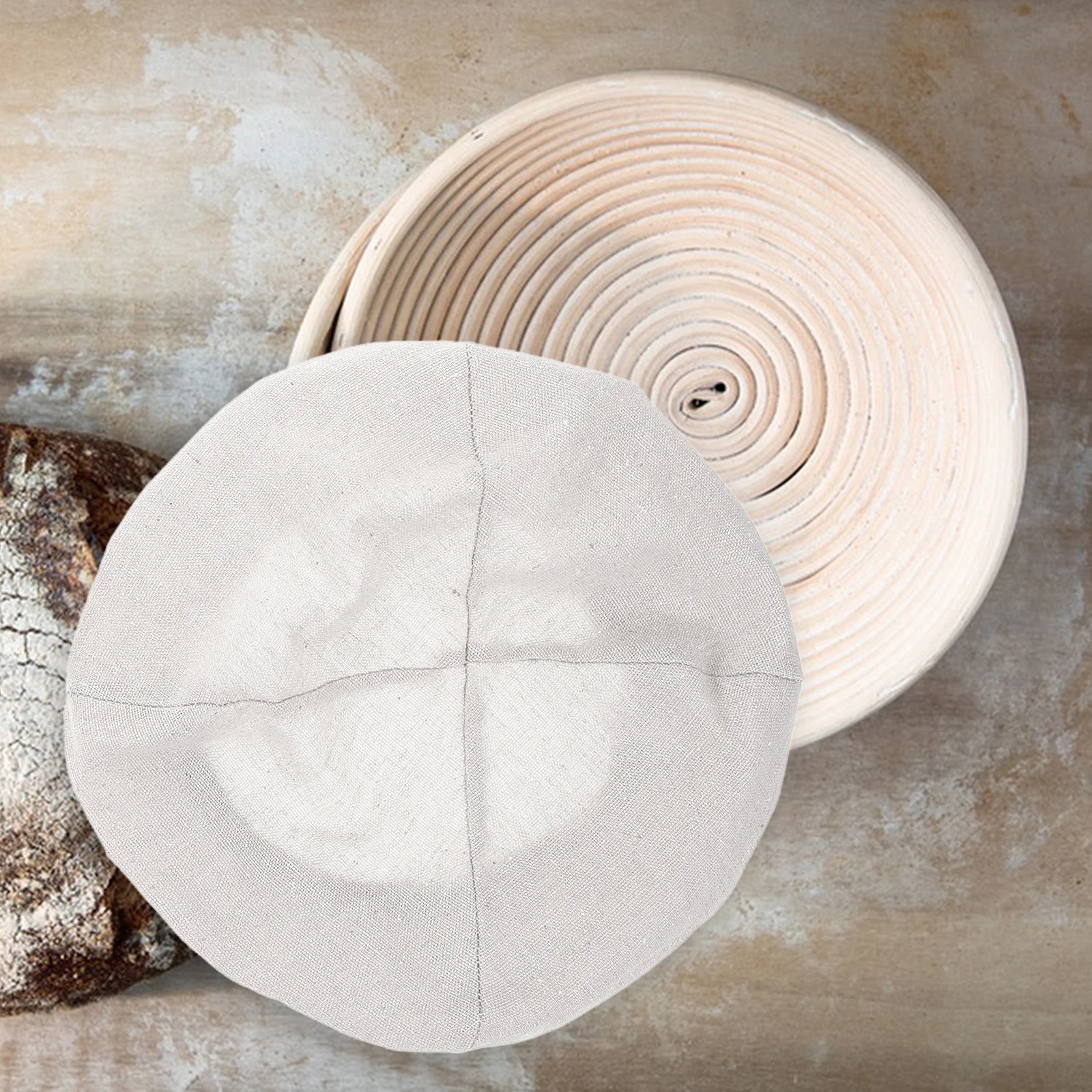 Cesta de pan, cubierta de tela a prueba de masa, fermentación de masa fermentación, revestimiento de cesta para hornear, herramienta de cocina, herramientas de fabricación de repostería, 2 uds.