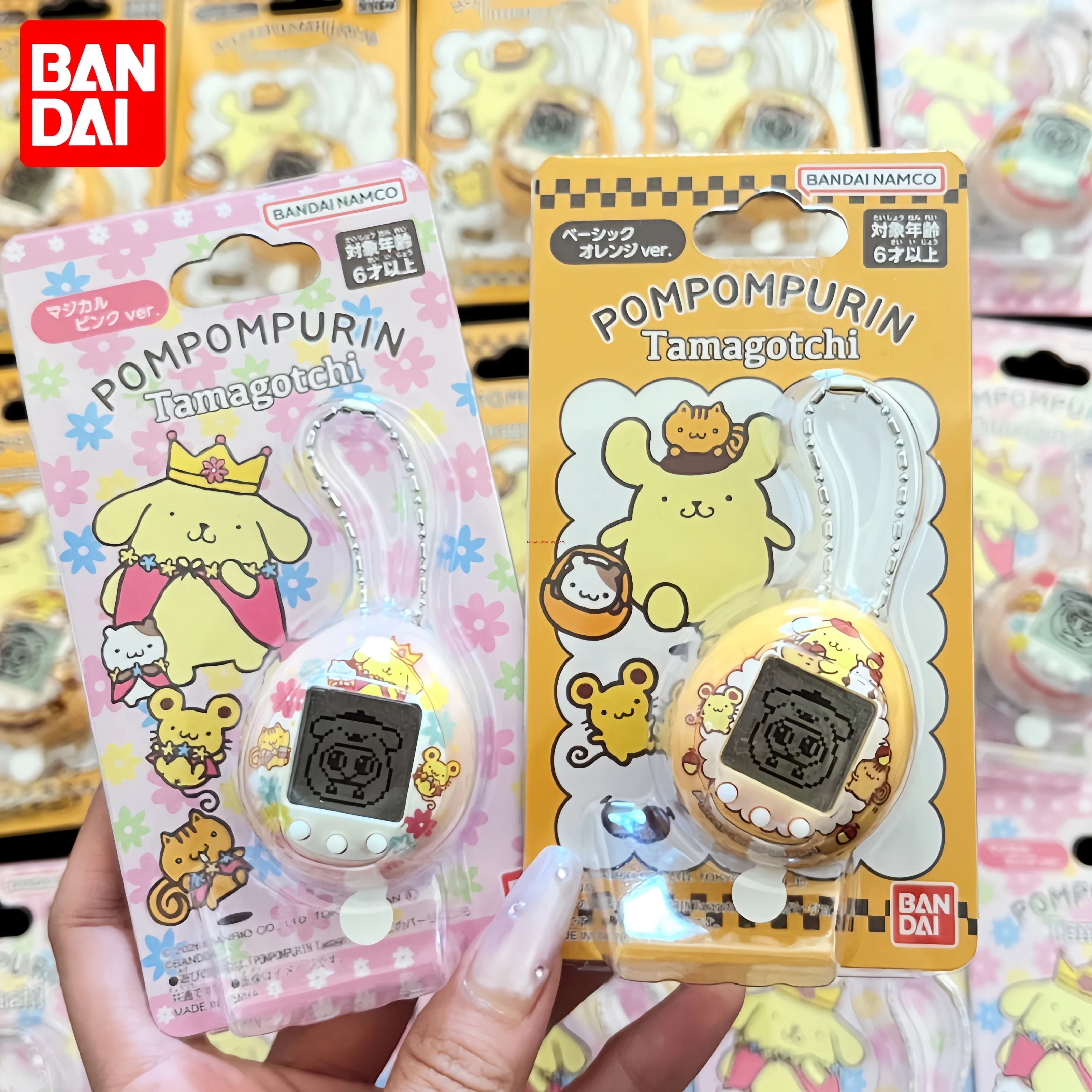 Bandai Namco Pompompurin Tamagotchi Nano Versão Rosa Laranja Mini Jogo Digital Bichinho Virtual Chaveiro Brinquedo Colecionável Presente