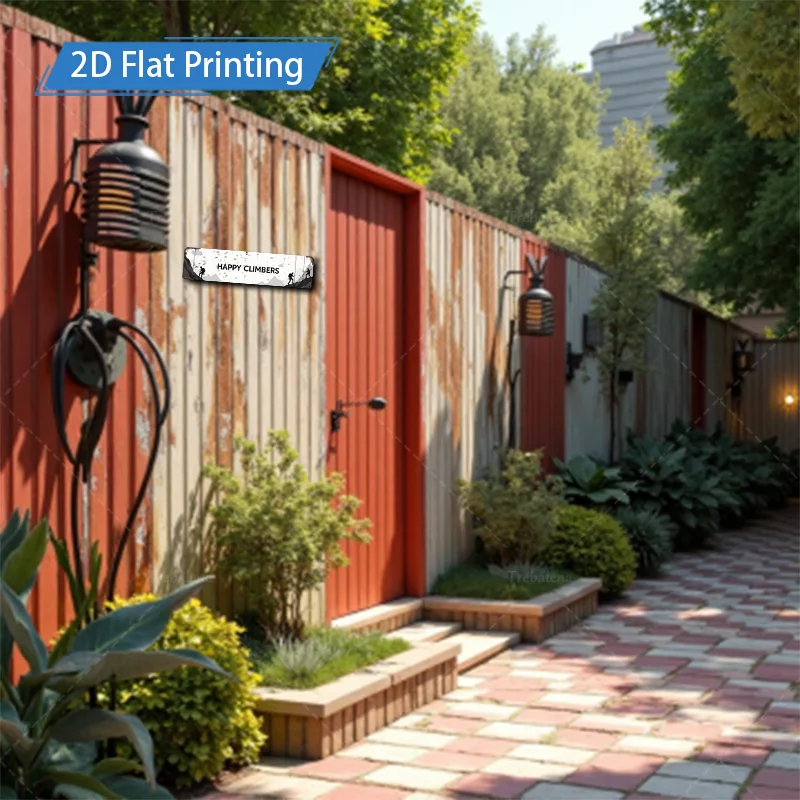 1 قطعة علامة معدنية مقاس 4 × 16 بوصة "علامة معدنية مطبوعة مسطحة ثنائية الأبعاد لتزيين مشهد الجبال الريفية" #5