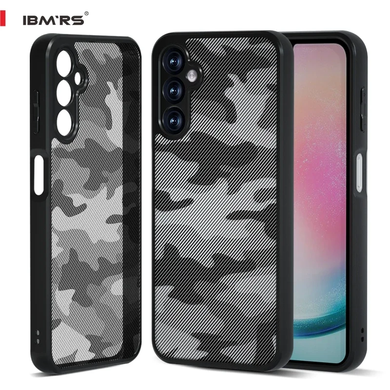 

IBMRS for Samsung Galaxy A24 Case Camo Transparent [Anti-Fingerprint][Shockproof] Slim Fit TPU Cover Military-Grade Protection