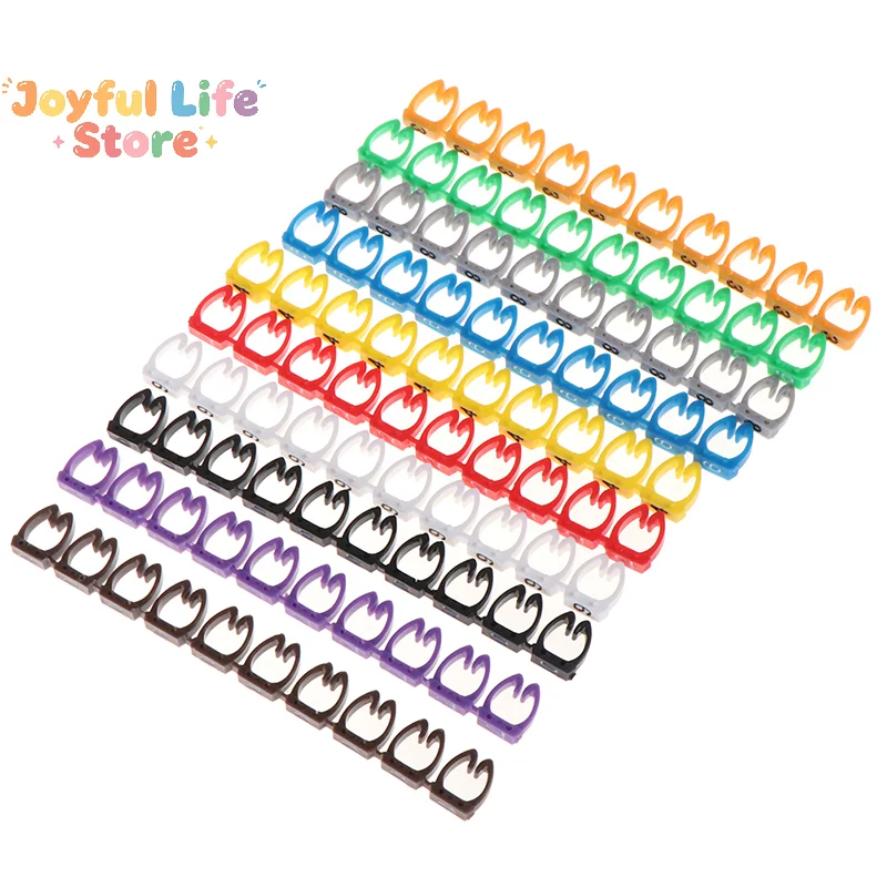 Hot 100/150pcs Cable Markers Colourful C-Type Marker Number Tag Label For Wire 1.5/2.5/4/ 6mm²