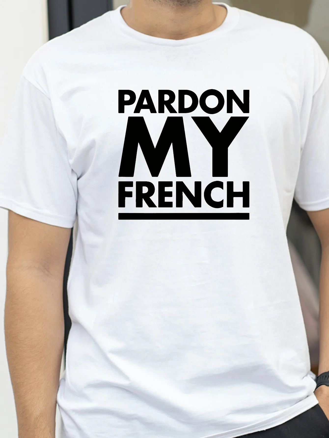 

Pardon My FrenchT-Shirt Short Sleeve Skate Funny Rapper Hip Pop Pardon My French Streetwear T Shirt summer o-neck tee