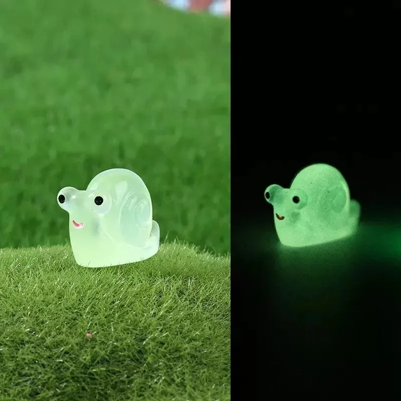 50 قطعة يتوهج في الظلام الحلزون الصغير مصغرة التماثيل الحلزون DIY بها بنفسك زخرفة اكسسوارات للمنزل مايكرو الجنية حديقة المشهد ديكور #6