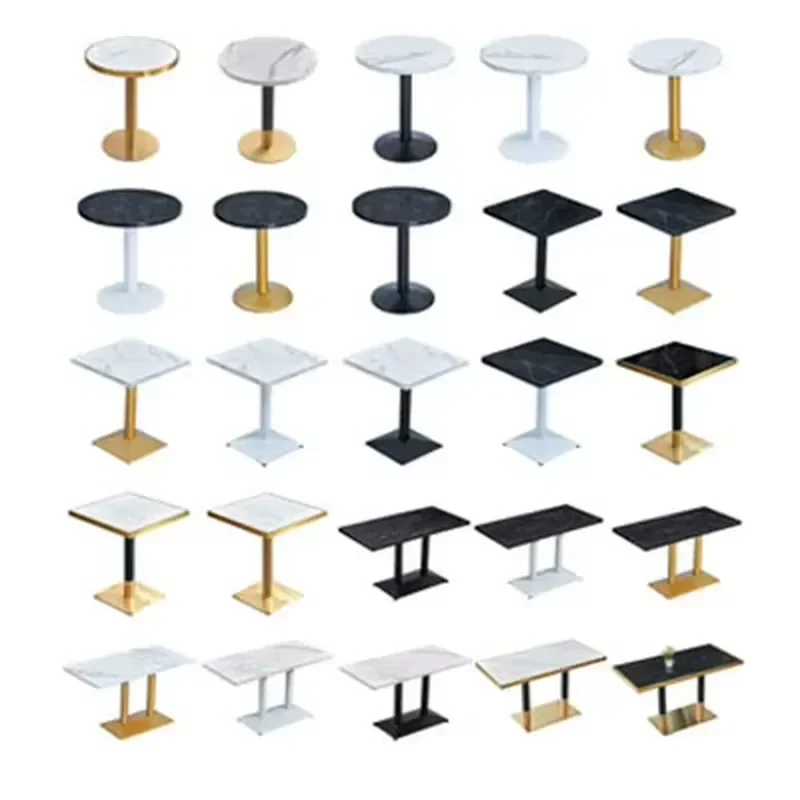 Hot Sale Restaurant Fast Food Dining Cafe Marble Bistro Table for Restaurant