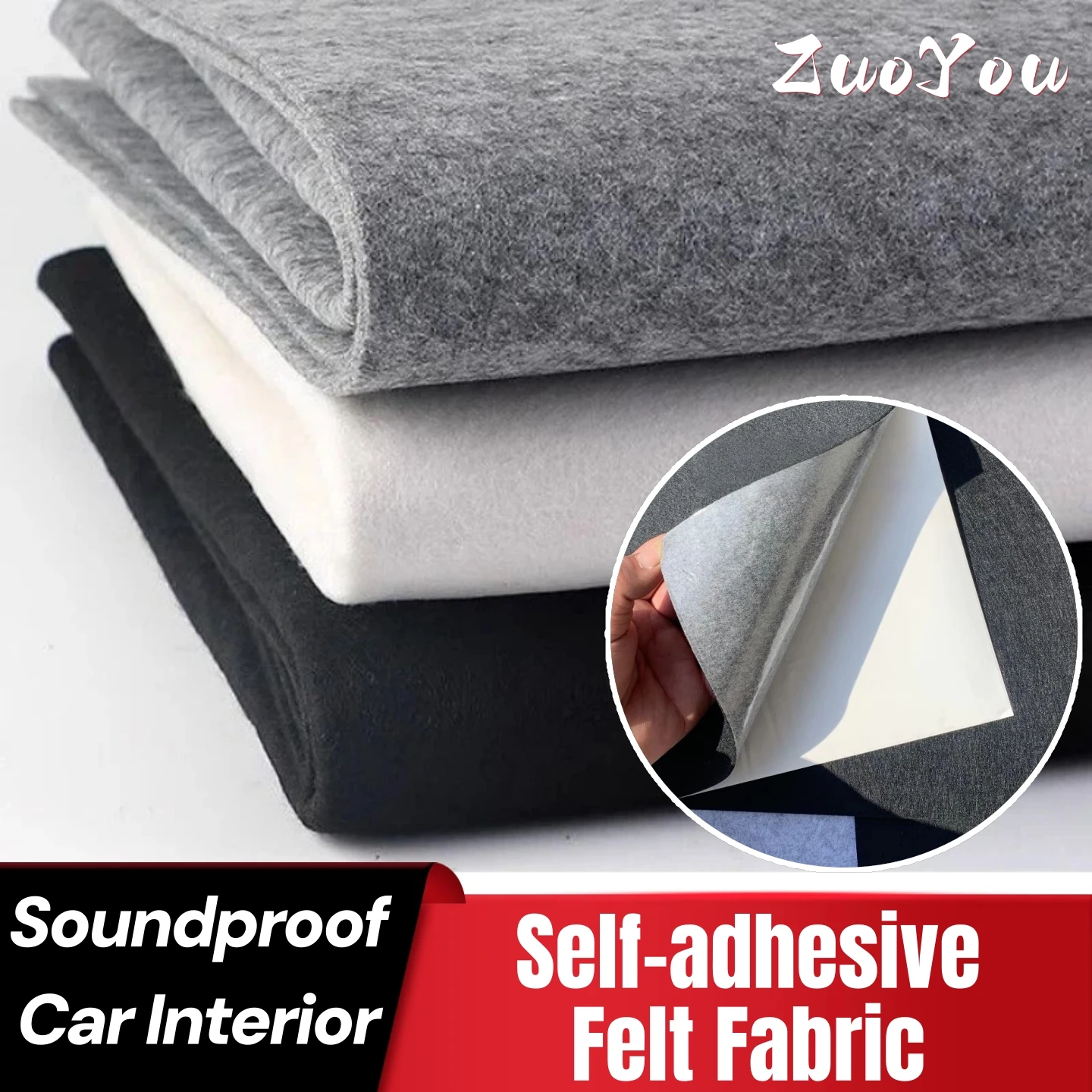 Self-Adhesive Felt Fabric for DIY Art Craft Supplie Drawer Liner Sewing Accessories & Jewelry Boxes Car Trunk Refit Felt Sticker