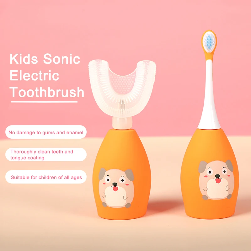 Smart Toothbrush For Kids U Shaped Teeth Cleaning Children Electric Toothbrush 2 In 1 Child Sonic Electric Toothbrush