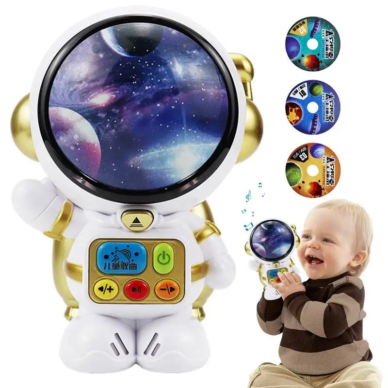 Story Telling Robot With 3 Discs Astronaut Robot Toy Electronic Story Machine Toys With Light Cute Early Childhood For Birthday