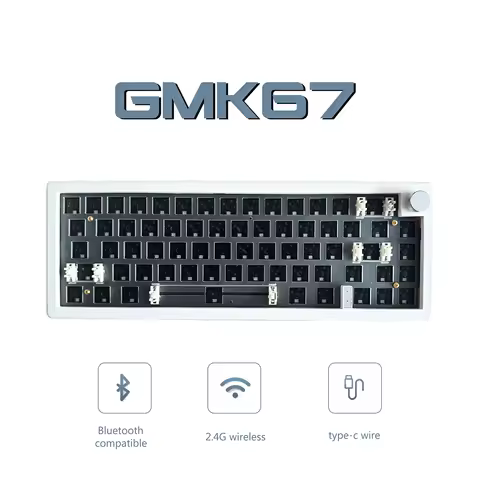 GMK67 Custom Hot-Swappable Mechanical Keyboard DIY Kit Gasket Mount with Knob RGB Backlit Bluetooth/2.4g wired Keyboard kit