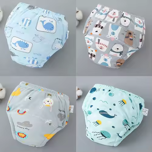 4PCS Baby Waterproof Diapers Pee Shorts Underwears Reusable Soft Ecological Cotton Toddler Potty Training Pants For Boys Girls - Image 24