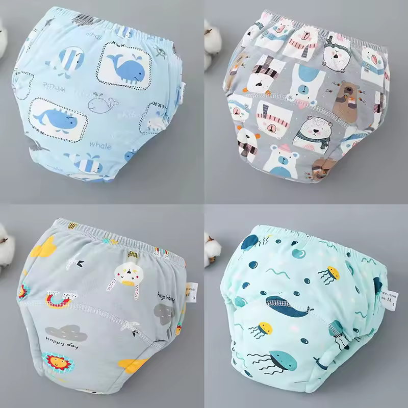 4PCS Baby Waterproof Diapers Pee Shorts Underwears Reusable Soft Ecological Cotton Toddler Potty Training Pants For Boys Girls - Image 24