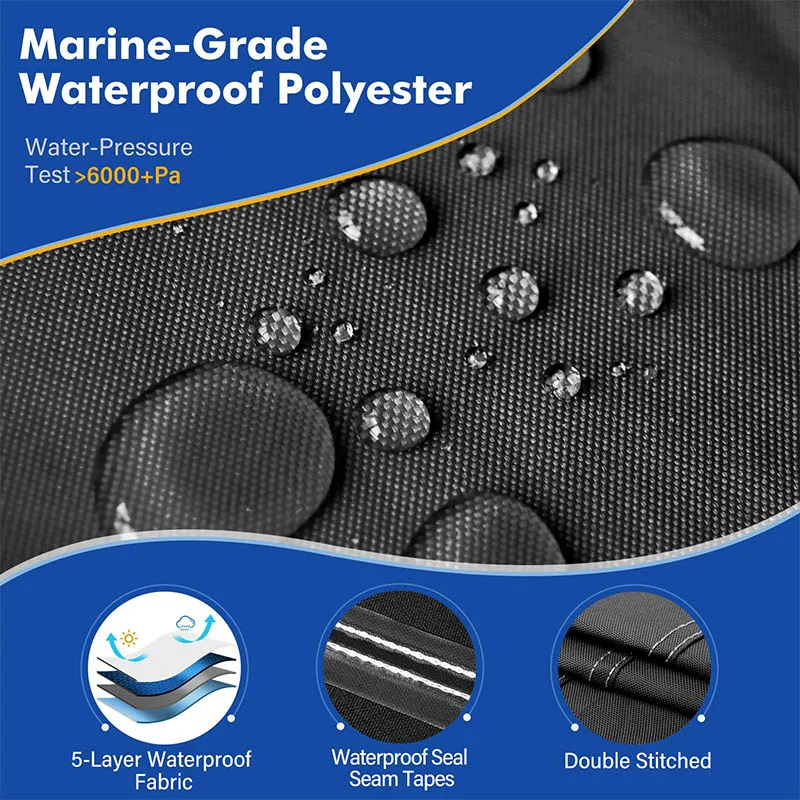 Factory Custom 16-18.5 Inch Waterproof Heavy Duty Boat Cover Breathable Outdoor 600d Oxford Cloth V-Shaped Boat Cover