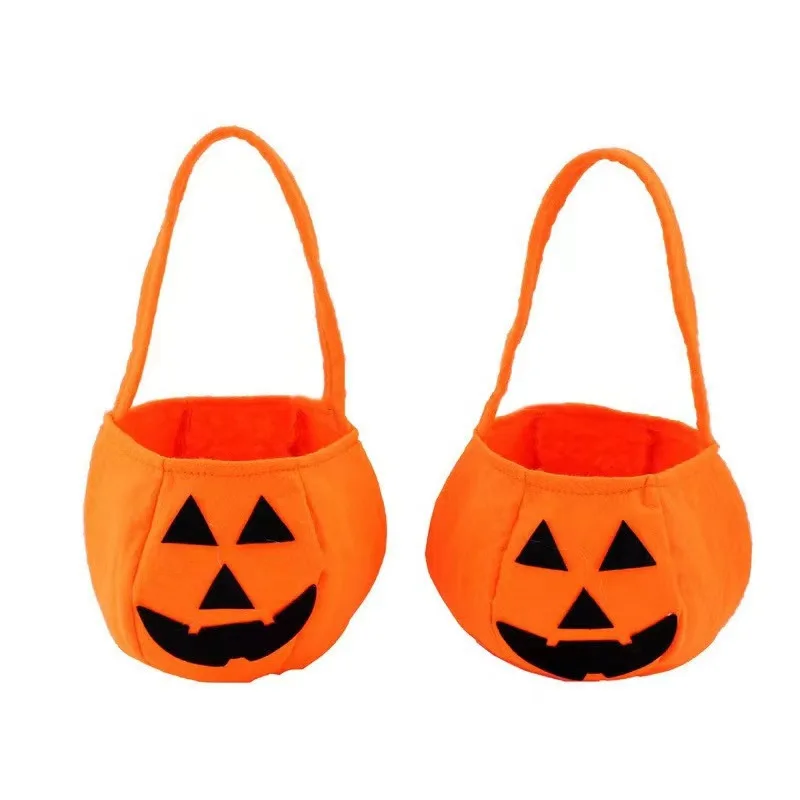 1Pcs Halloween Supplies Handheld Pumpkin Candy Bag Smiling Face 3D Pumpkin Bag Trick or Treat Halloween Supplies