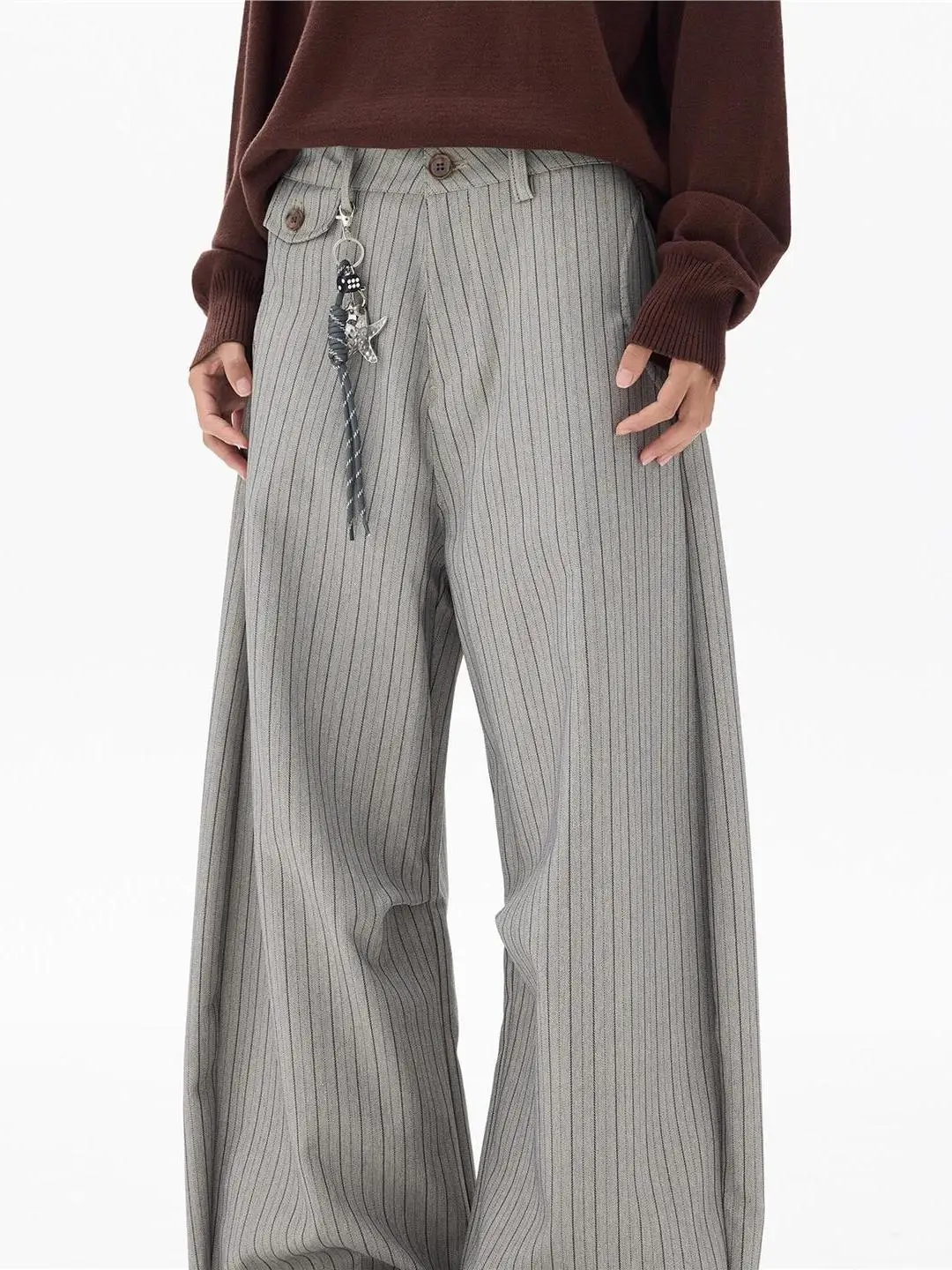 

American Retro Striped Wide Leg Pants Men Women Casual Comfortable Cleanfit High Waist Trousers Youth Faion Spring Autumn