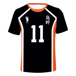 Haikyuu 3D Camiseta de manga corta para hombre, uniforme de equipo de voleibol, ropa de entrenamiento, camisetas informales con estampado, moda de verano