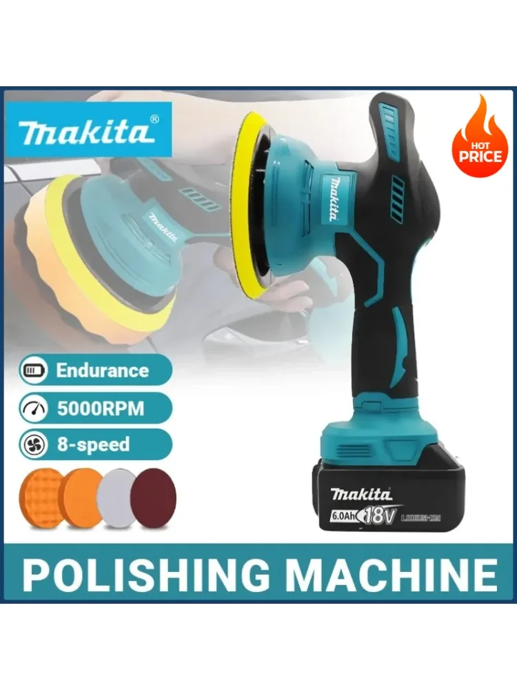 Makita 8-versnellingen autopolijstmachine Machine Draadloos elektrisch waxen Repareren Draadloze polijstmachine voor Makita-batterij - afbeelding 2