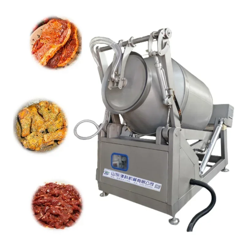 

High Quality Vacuum Poultry Meat Vegan Food Drum Tumbler Roll Kneading Machine Meat Mixer Processing Machinery For Small Burgers