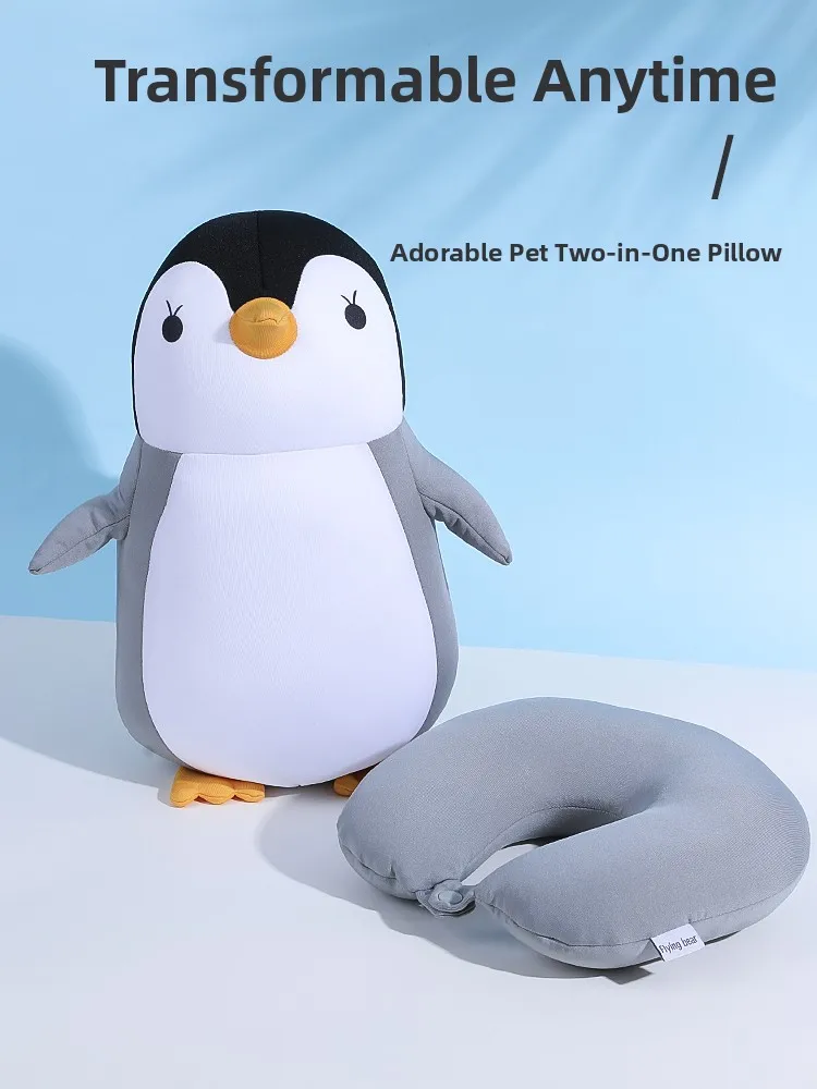 

Медведь, домашний пингвин, U-образная подушка «два в одном», милая мультяшная подушка Ne, подушка для путешествий, автомобиля, самолета, поддерживающая подушка U-образной формы