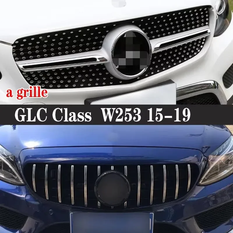 

Для Mercedes-Benz GLC Class W253 2015-2019: Решетка радиатора в стиле GT, передний бампер, решетка-сетка Star Net 2015-2019