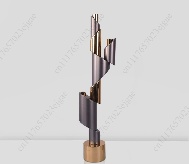 Metal Candlestick Ornaments Geometric Helical Pipe Candle Holder Wedding Centerpieces Home Decoration Accessories