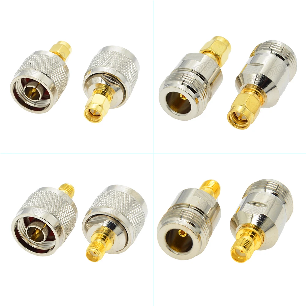 

2PCS/Lot SMA to N Adapter RF Connectors Straight N Male/Female to SMA Male/Female Adapter Coaxial