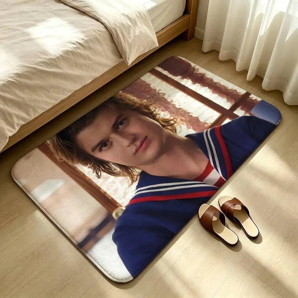 Joe Keery Stranger Shower Room Absorbent Small Floor Mat Soft Comfortable Decorative Foot Mat
