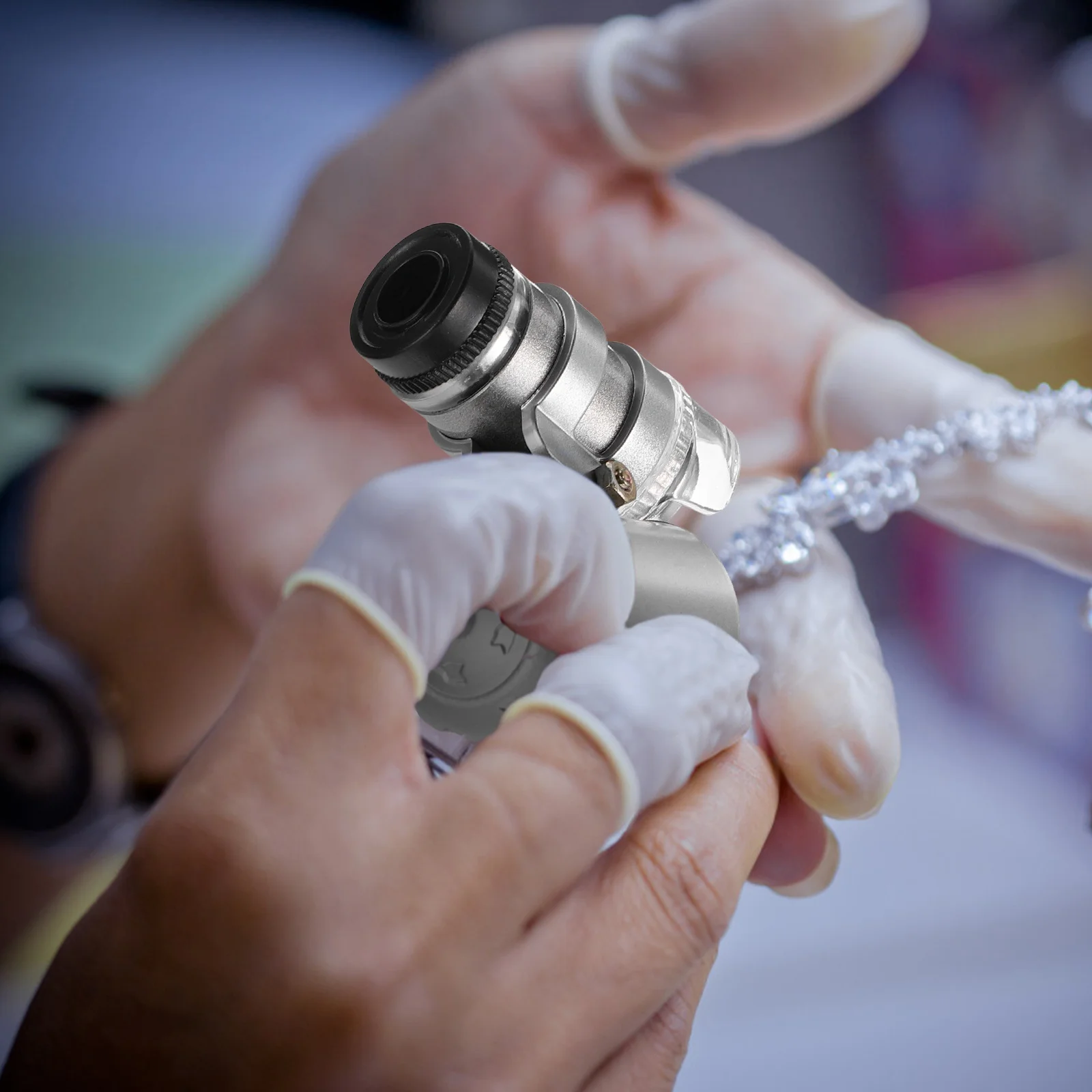 

1pc 60X Mini Jewelry Loupe Led Magnifying Tool For Currency Portable Banknote Identifying Device