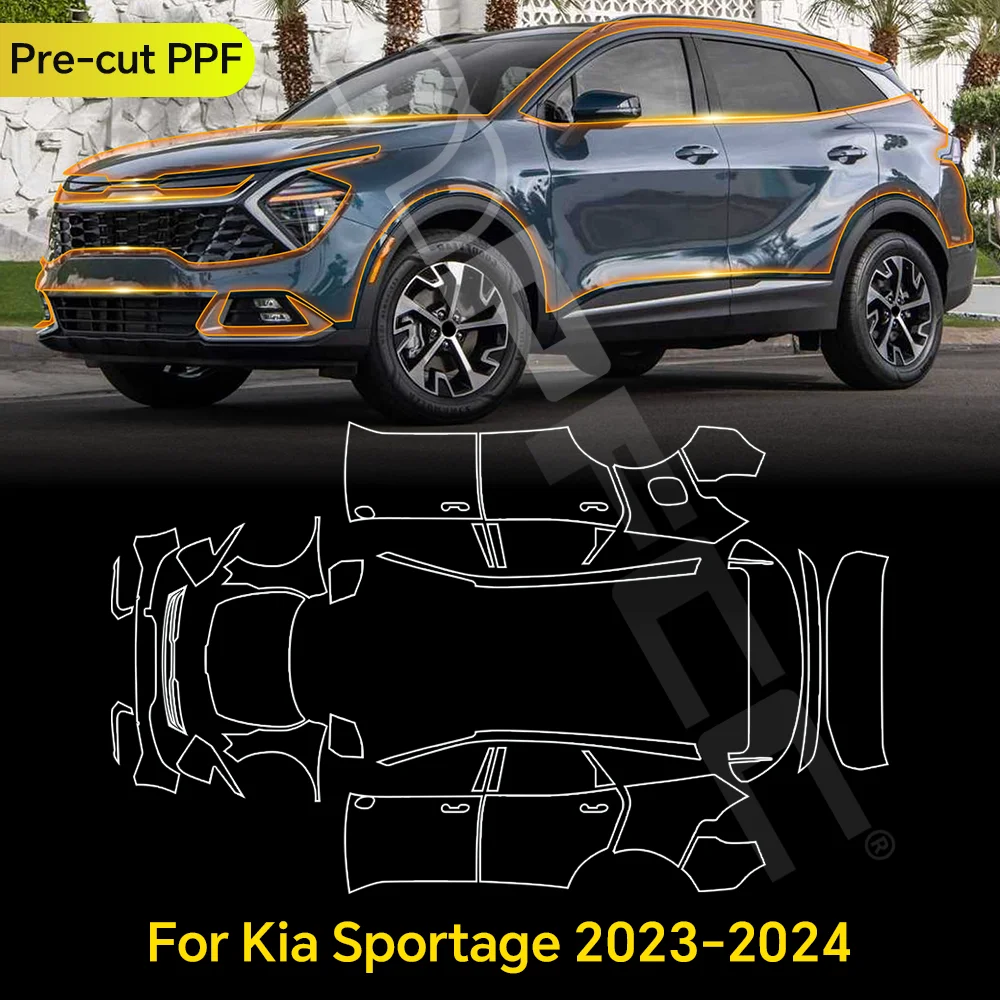 

For KIA SPORTAGE 2023 2024 TPU Paint Protection Film Pre-cut Clear PPF Car Body Anti-Scratch Resistant Invisible Self-adhesive