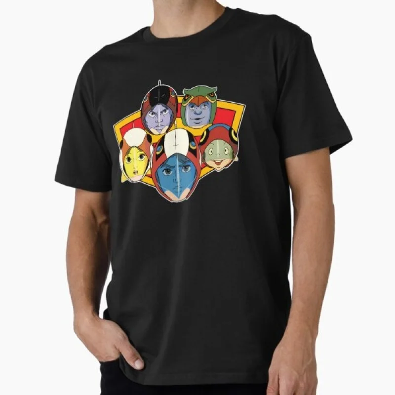 

0323 Battle of the Planets Anime Gift t shirt Gatchaman graphic tee Y2K Clothes Cartoon printed Large size Tops S-6XL