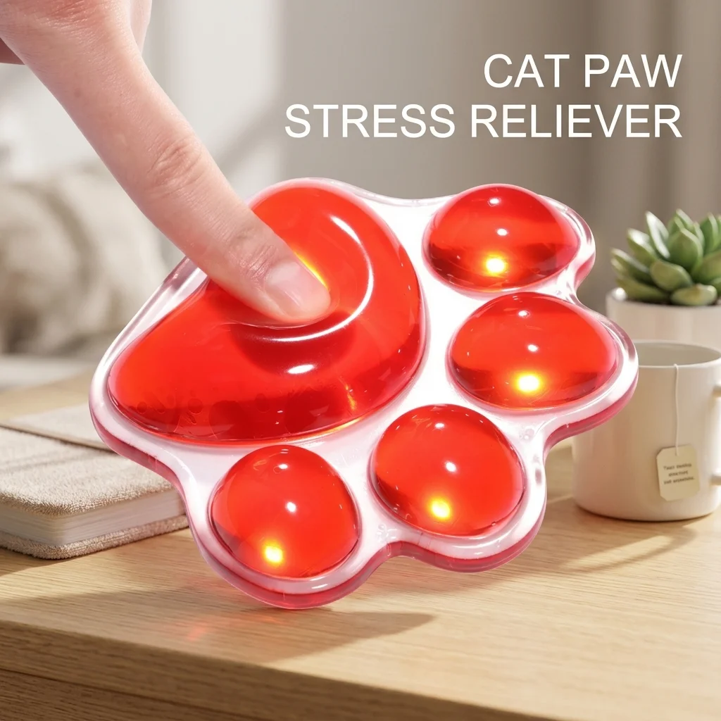 Transparent Cat Paw Mouse Pad Wrist Rest Soft Silicone Jelly Wrist Support Cushion Ergonomic Hand Pillow for Office Laptop Girls