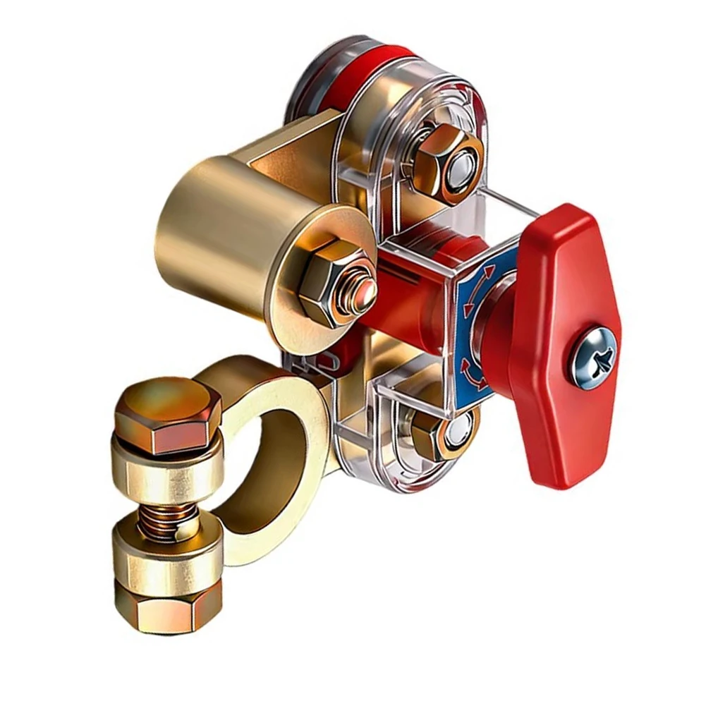 Car Truck RV Battery Disconnect Switch with Alloy Conductive Plates Rated for 300A Cold Cranking and Continuous Operation
